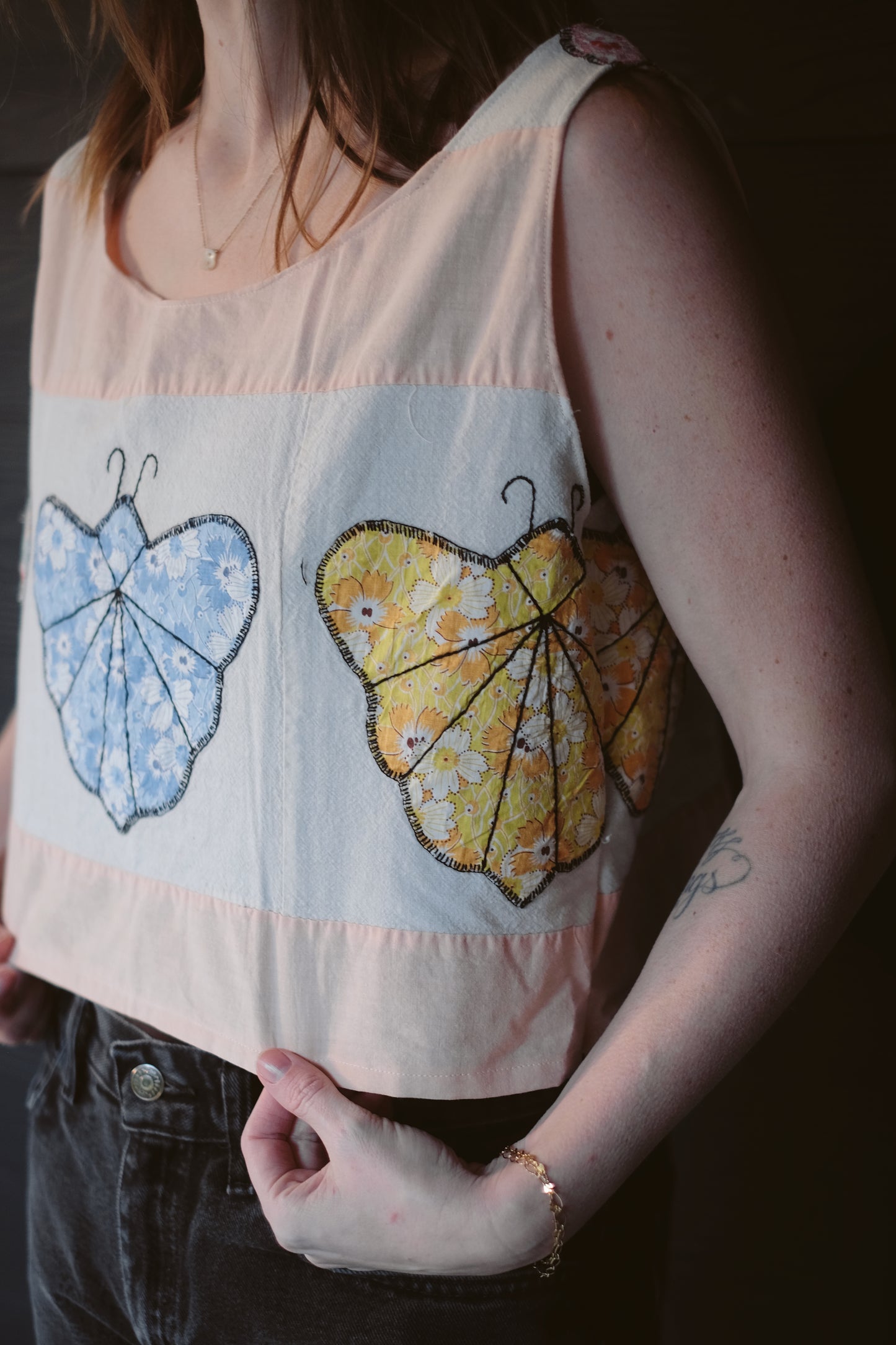 Butterflies Quilt Remnants Tank Top