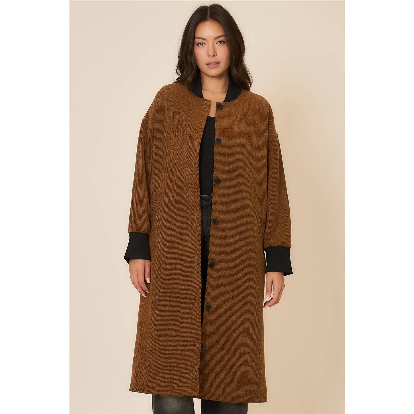 Joann Corduroy Button Up Long Coat