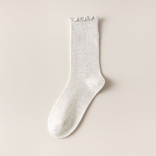 The Solid Ruffle Crew Socks