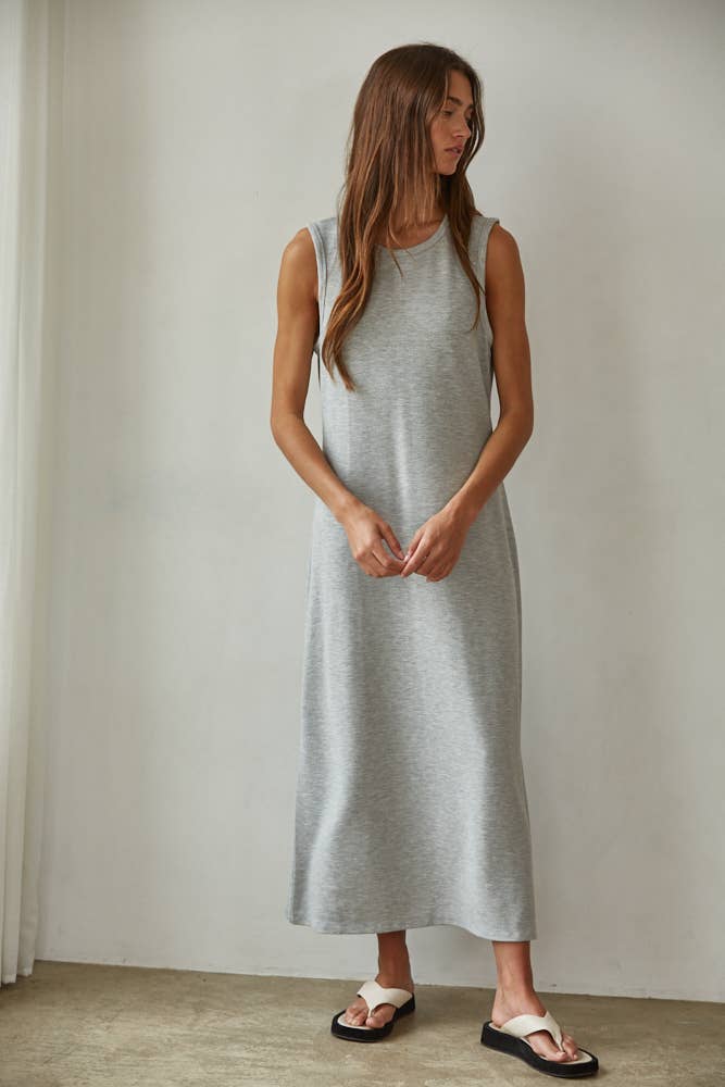 Chloe Knit Ribbed Sleeveless Midi Dress