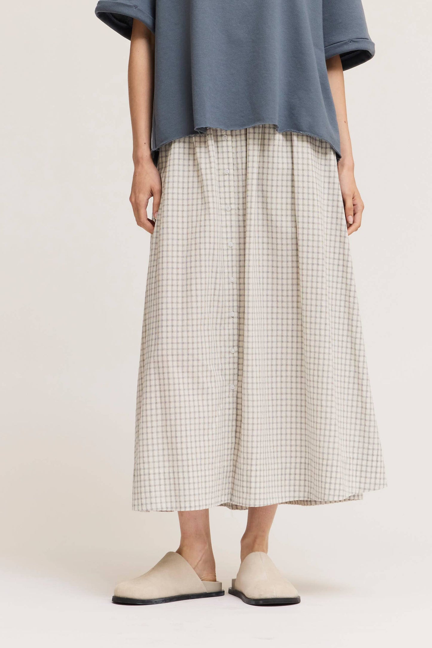 Wrenly Plaid Button Down Skirt