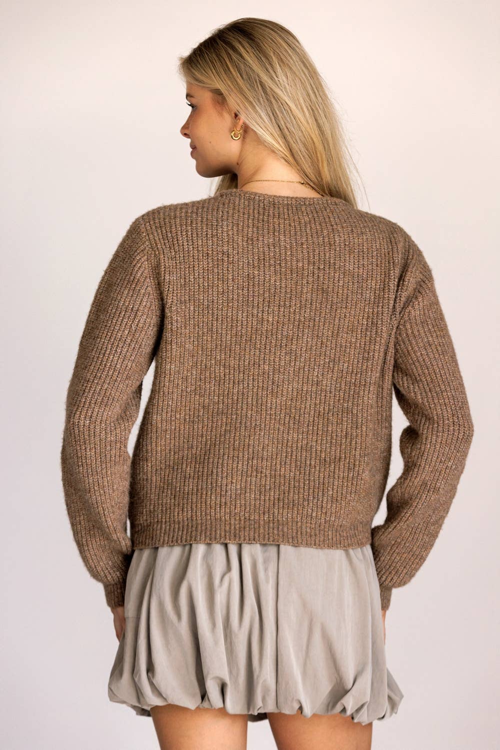Fawn Textured Knit Cardigan