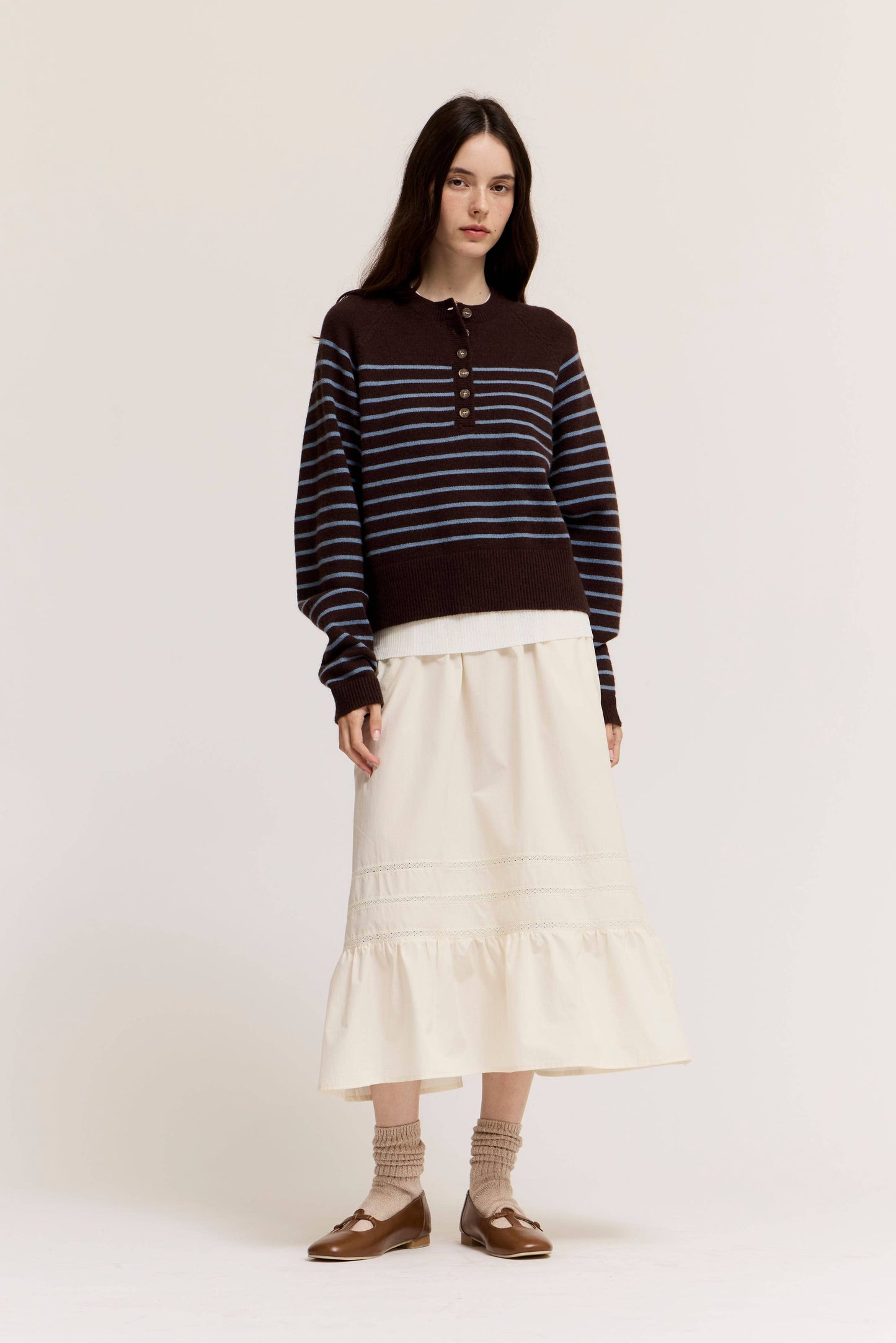 Harper Knit Stripe Henley