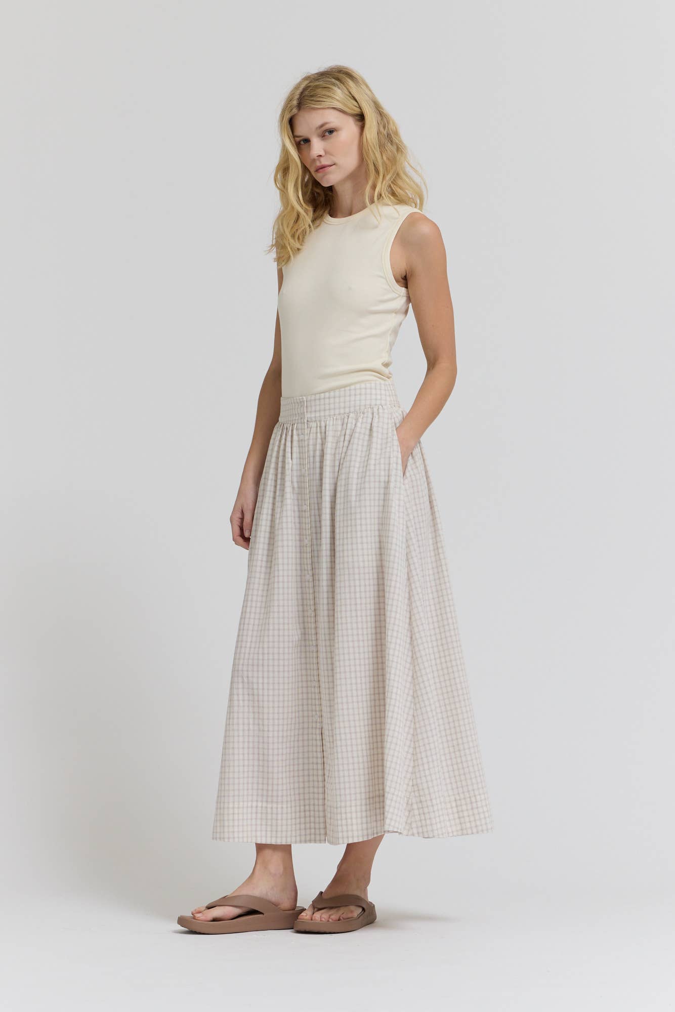 Wrenly Plaid Button Down Skirt