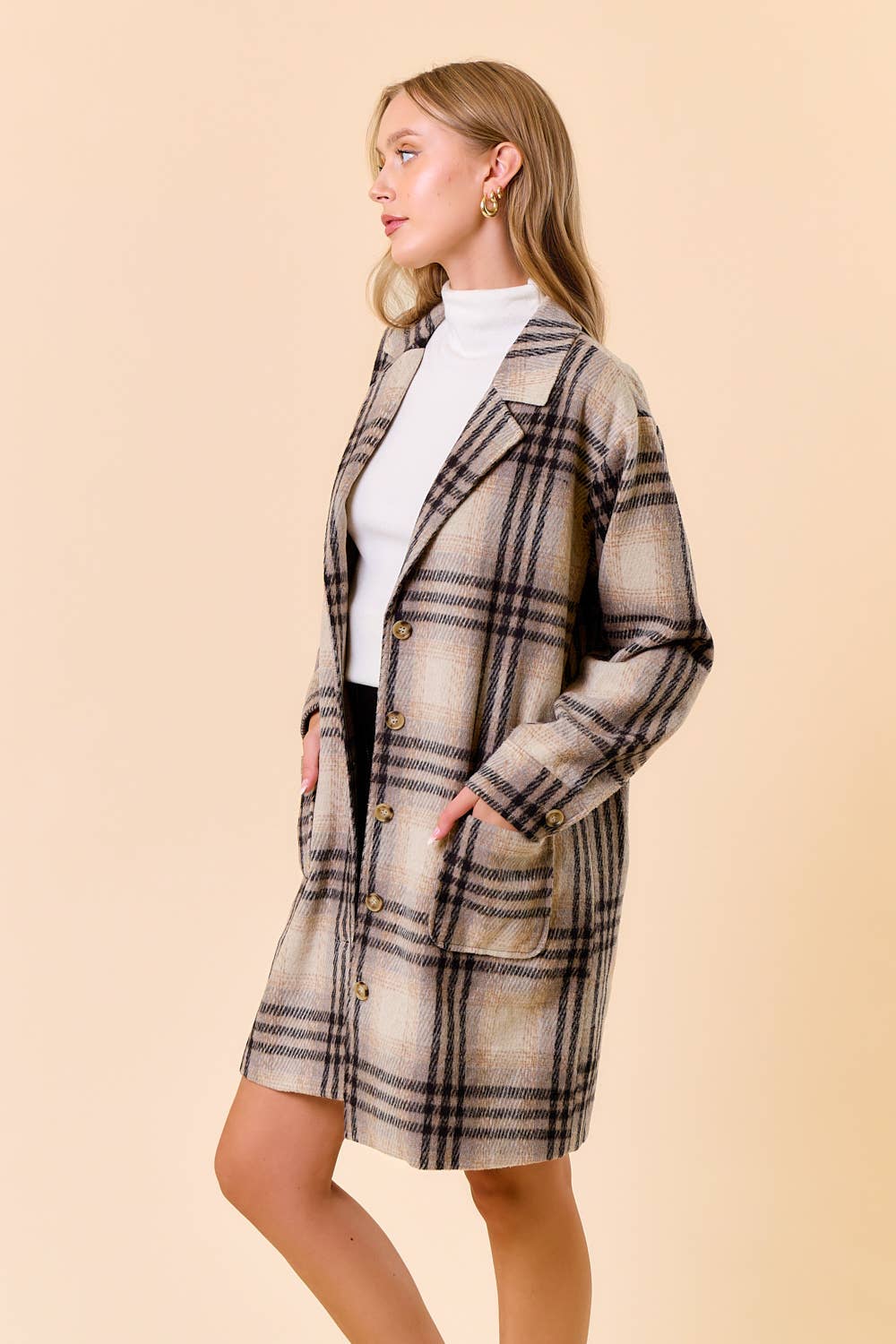 Baxter Plaid Knee Length Coat