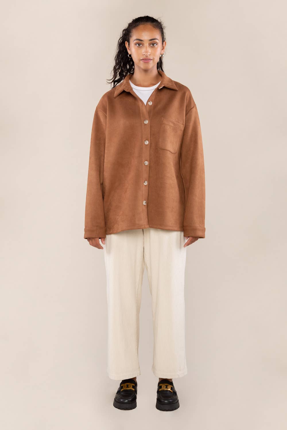 Willa Faux Suede Button Up Shacket