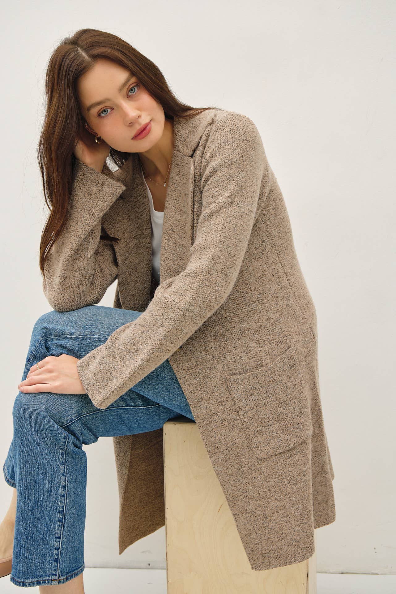 Mocha Soft Knit Coatigan