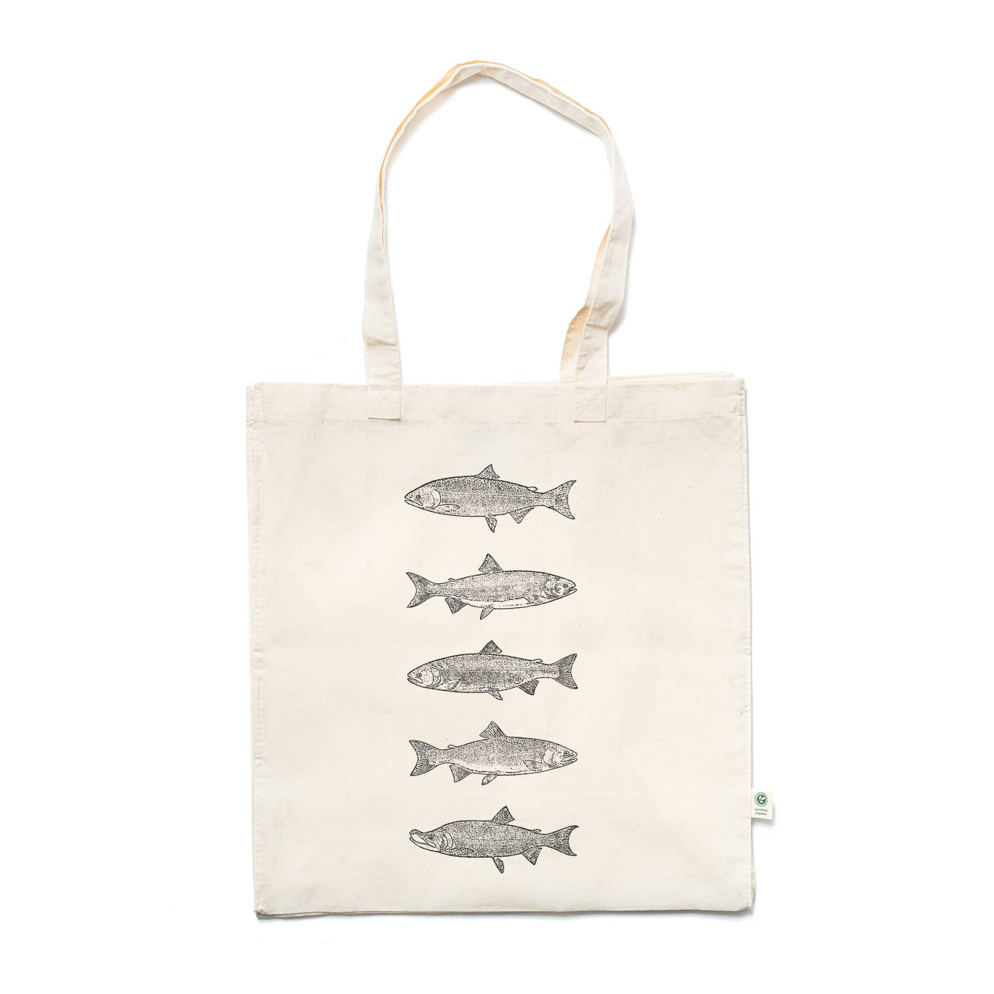 Salmon Species Printed Organic Cotton Tote Bag