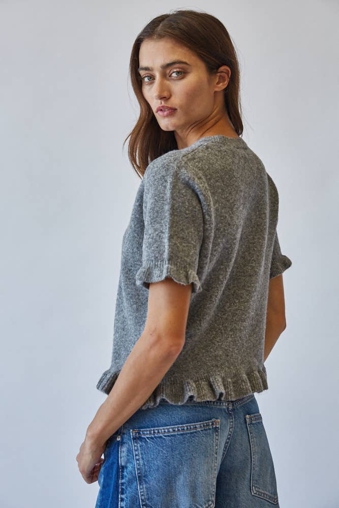 Frankie Ruffle Hem Knit Tee