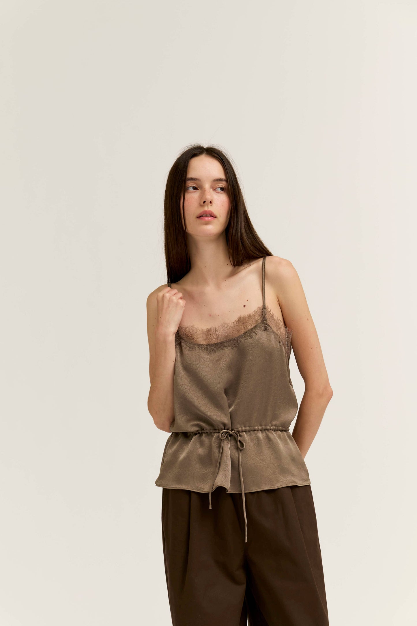Riv Satin & Lace Adjustable Top