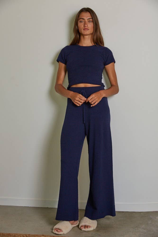 Mocha Knit Sweater Crop Top Tee