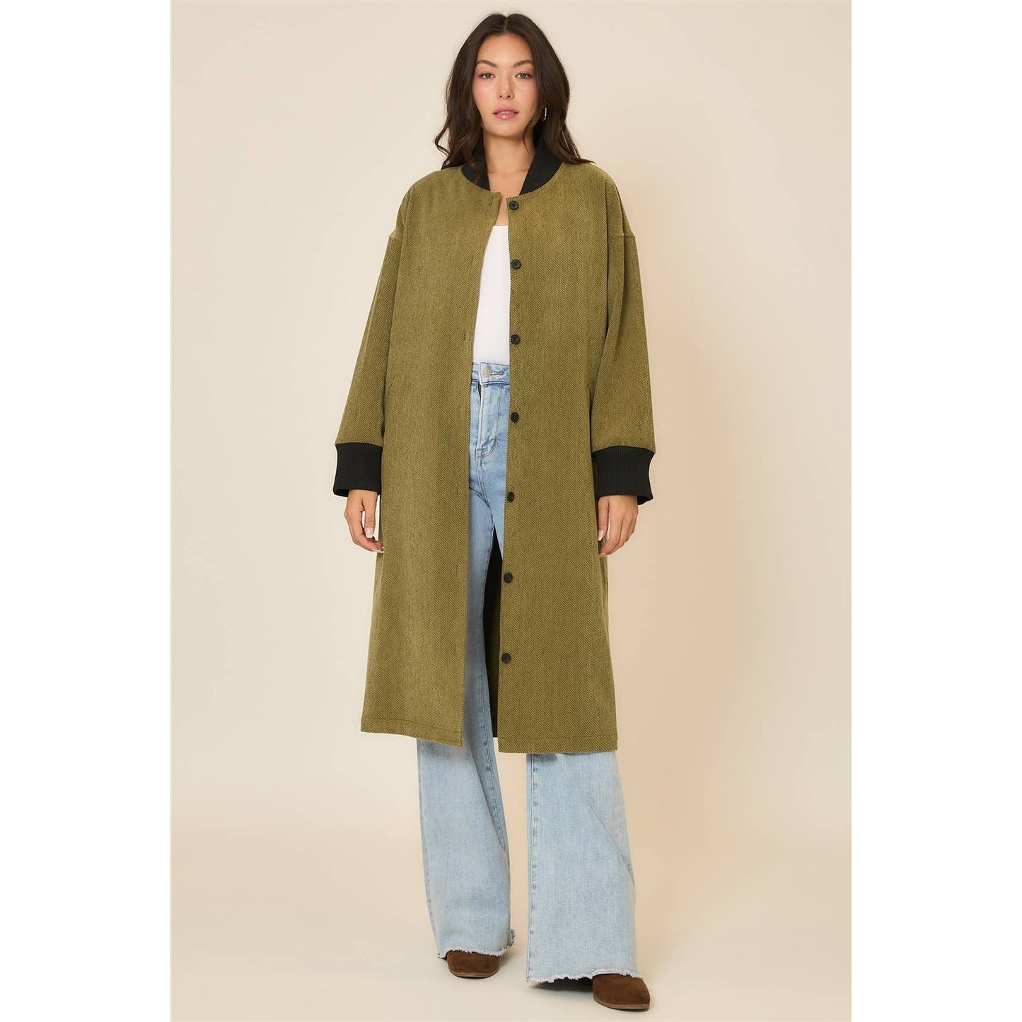 Joann Corduroy Button Up Long Coat
