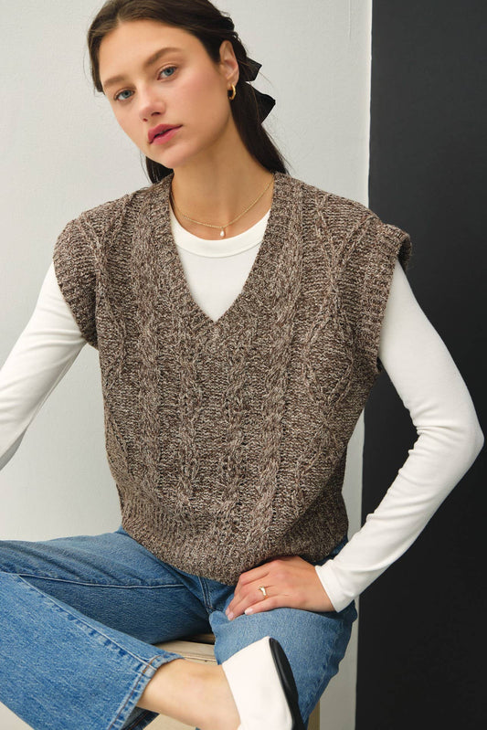 Chestnut Cable Knit Vest