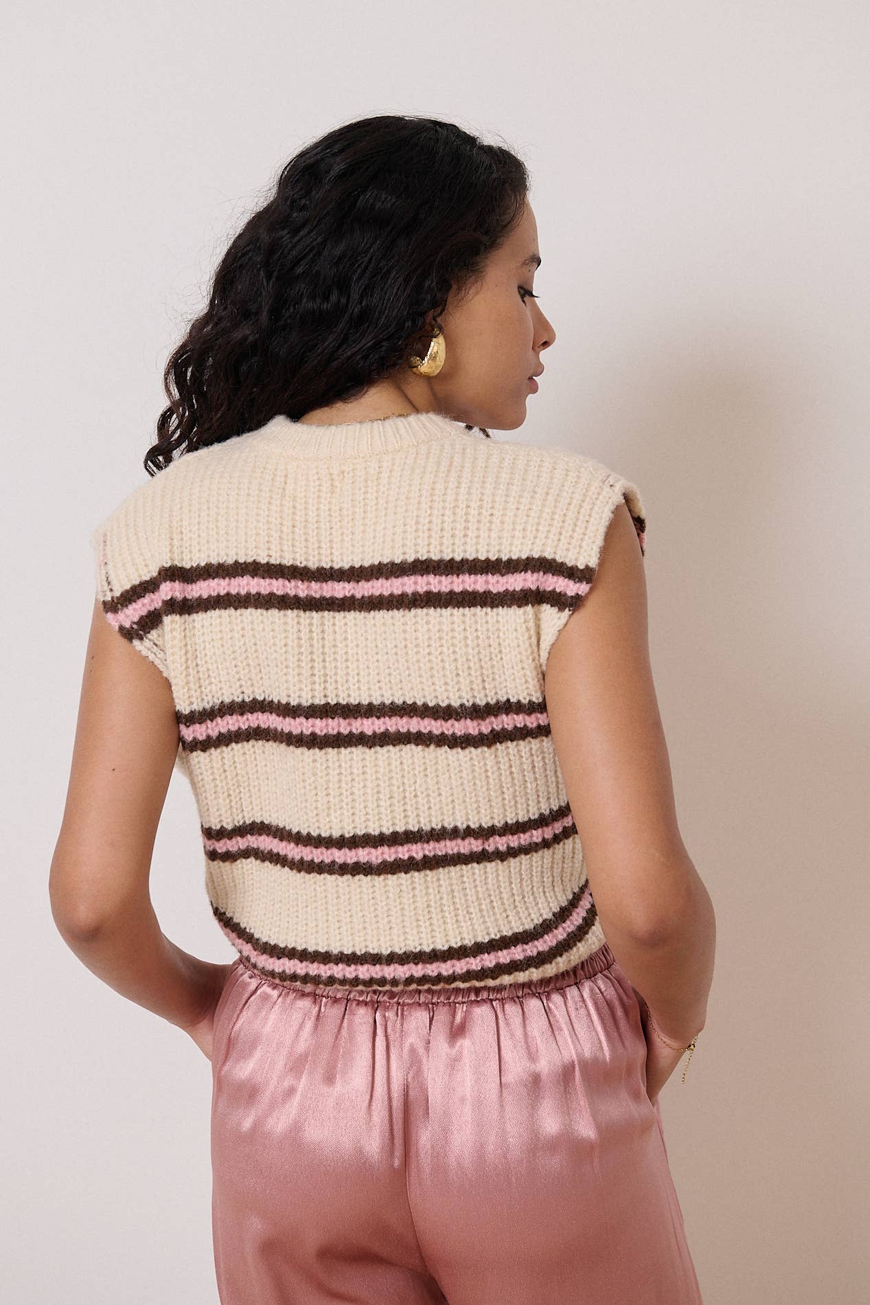 Gracey Striped Sweater Tank Vest