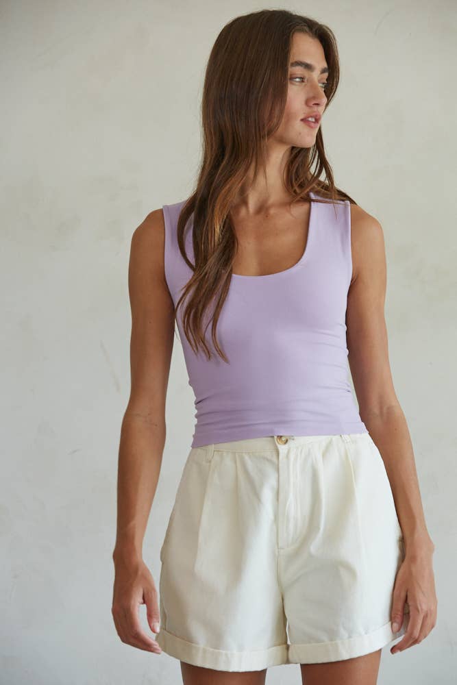 Double Layered Seamless Top: Black