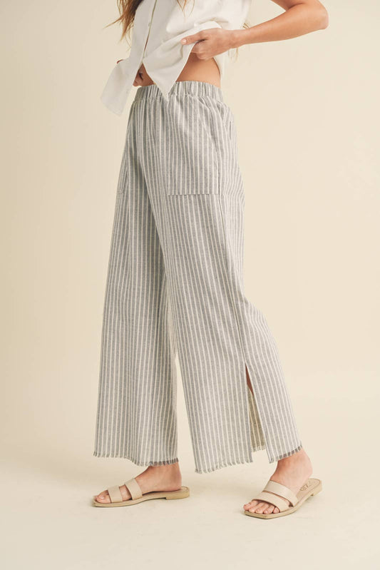 Cloud Striped Linen Pants