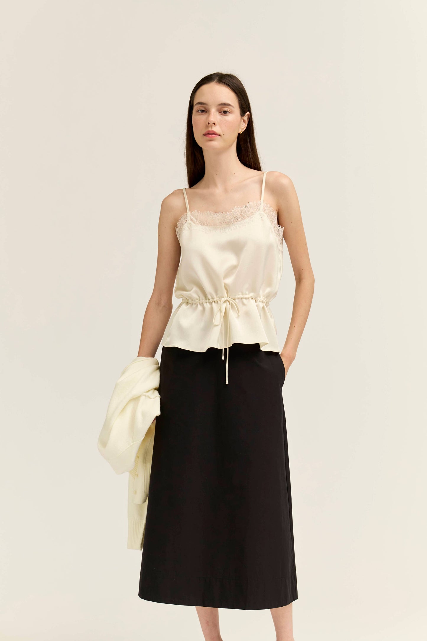 Riv Satin & Lace Adjustable Top