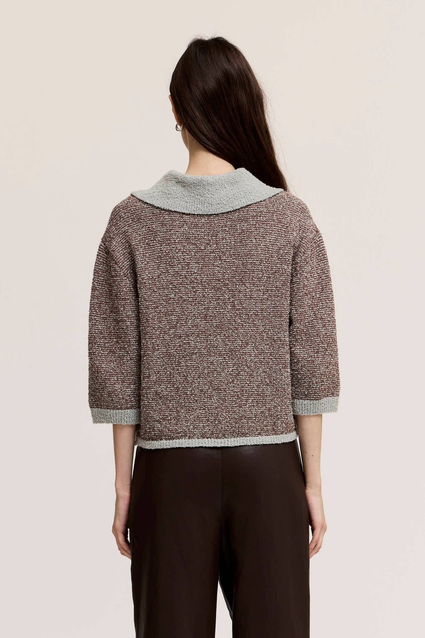 Gemma Two Tone Knit Collar Top