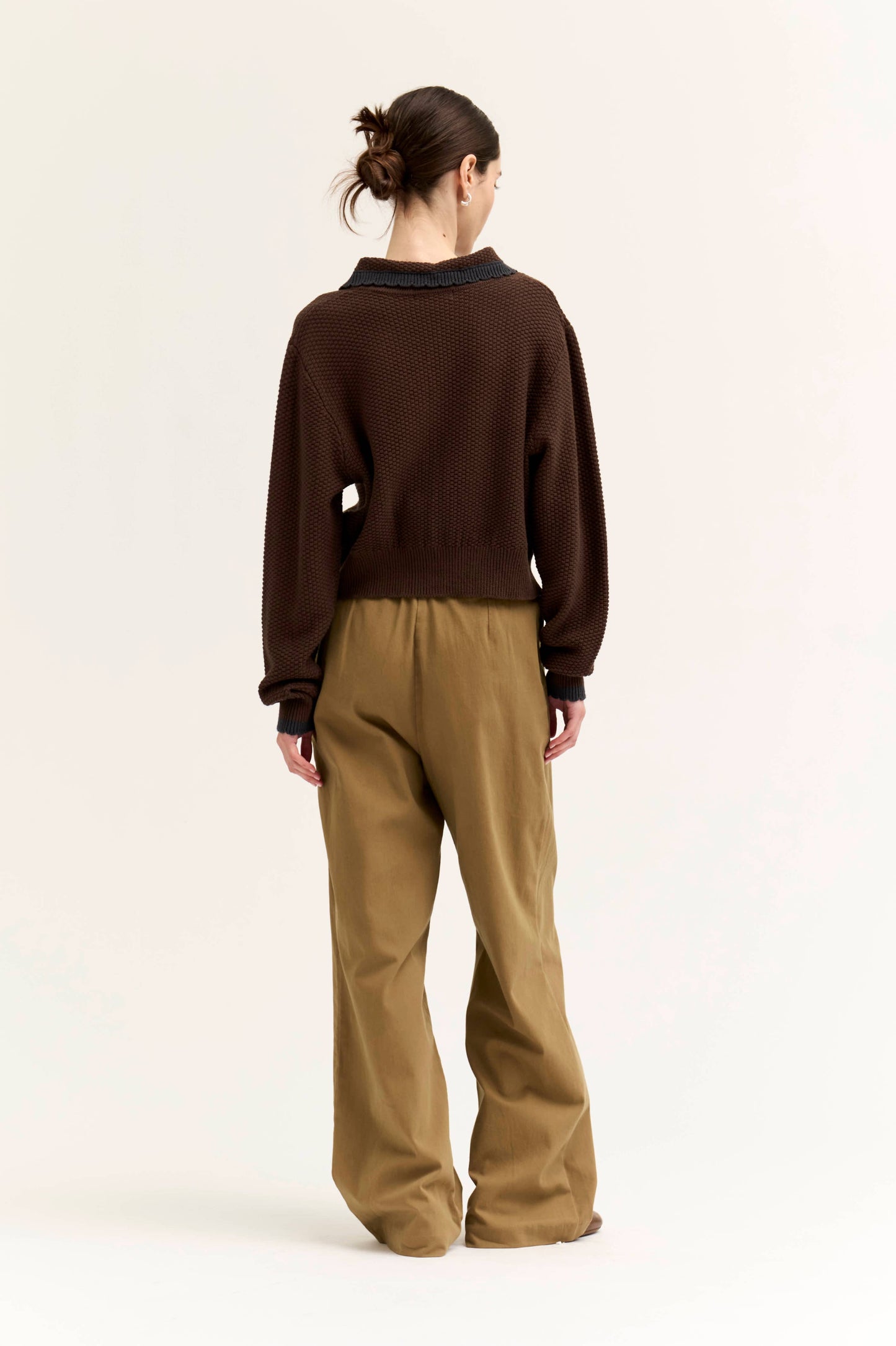 Scallop Edge Cardigan Waffle Knit