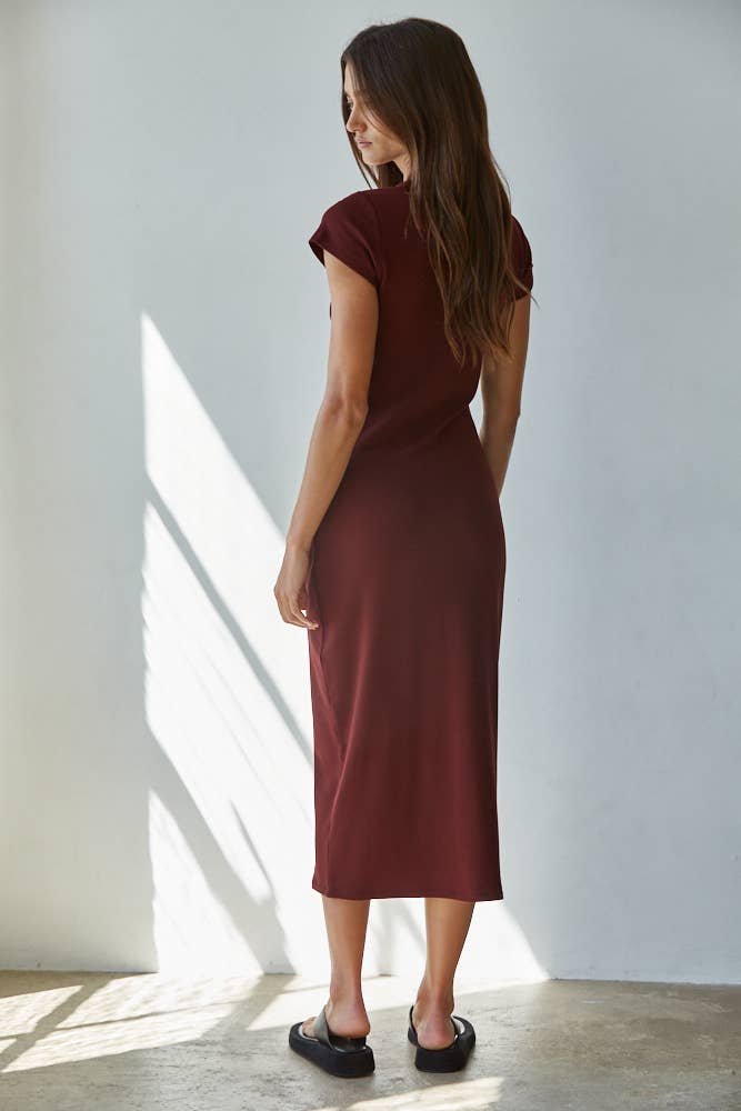Kelly Classic Knit Rayon Spandex Tee Midi Dress