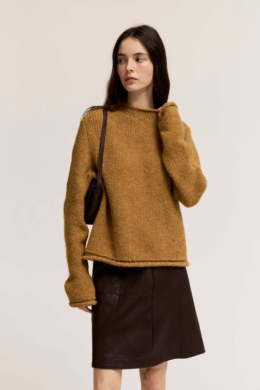 Willa Spiced Rolled Edge Knit Sweater