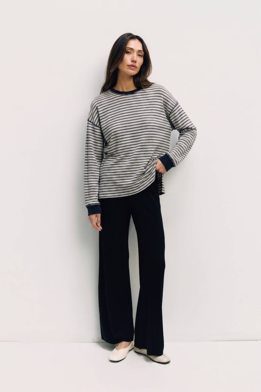 Joanna Striped Oversized Long Sleeve Top