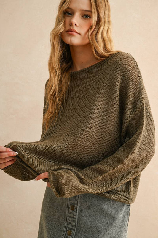 Olive Lightweight Knitted Top