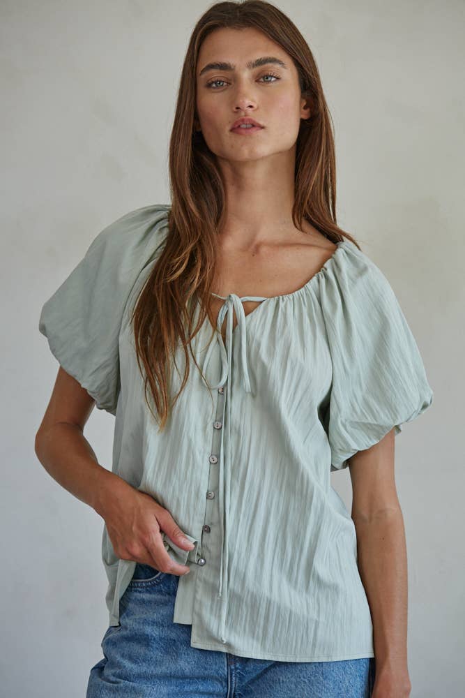 Sera Woven Cotton Nylon Top