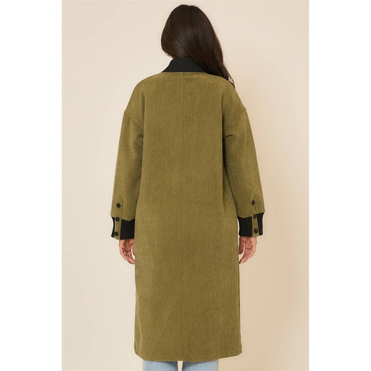 Joann Corduroy Button Up Long Coat