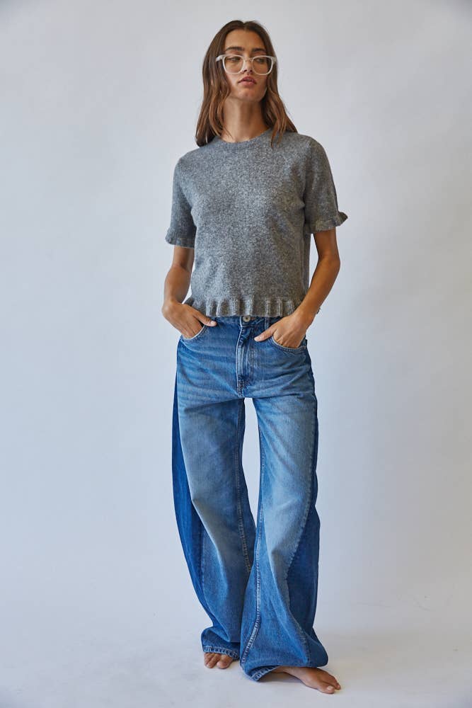 Frankie Ruffle Hem Knit Tee