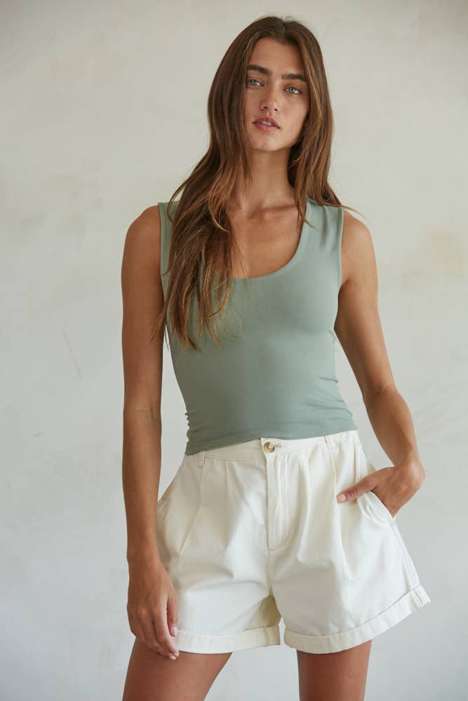 Double Layered Seamless Top: White