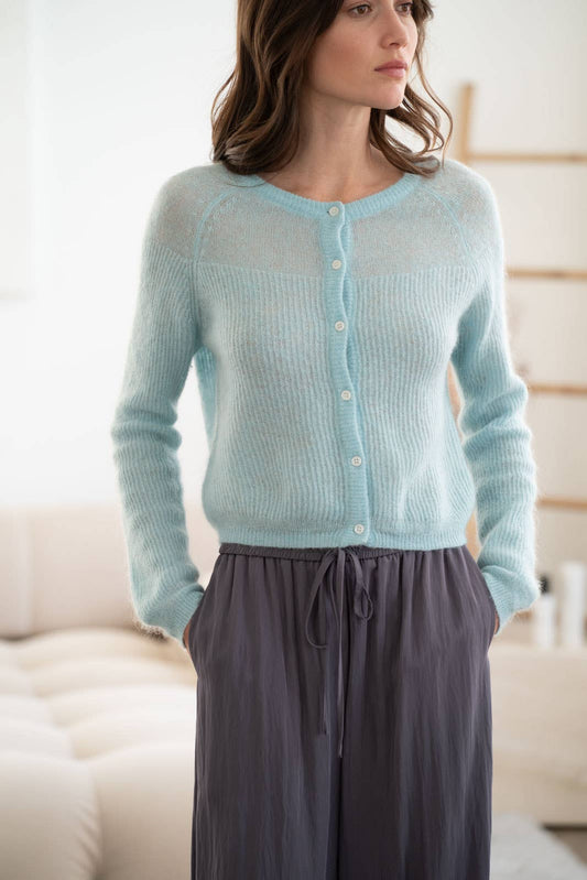 Azure Mohair Baby Blue Cardigan