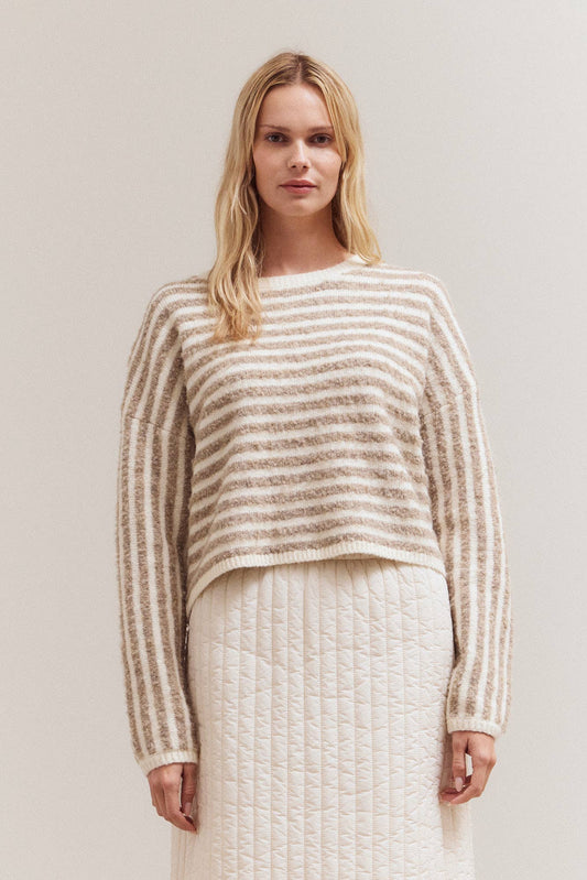 Frida Ivory & Chai Striped Sweater