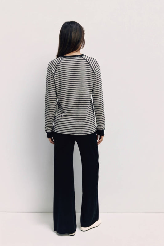 Joanna Striped Oversized Long Sleeve Top